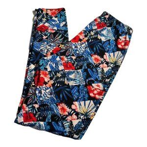 Buttery Tropical Multicolor Elastic Waist Leggings One Size EUC #4497